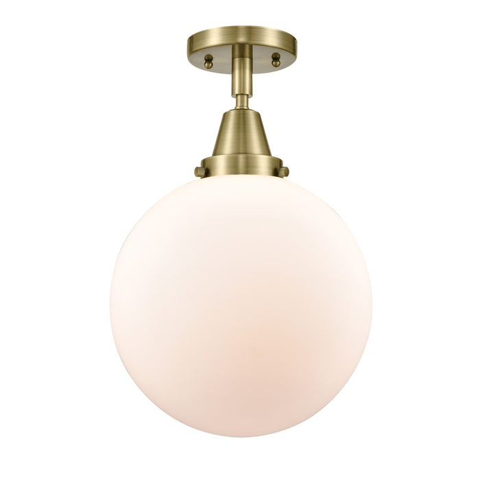 Innovations Caden Beacon 10" Flush Mount, AB/White - 447-1C-AB-G201-10