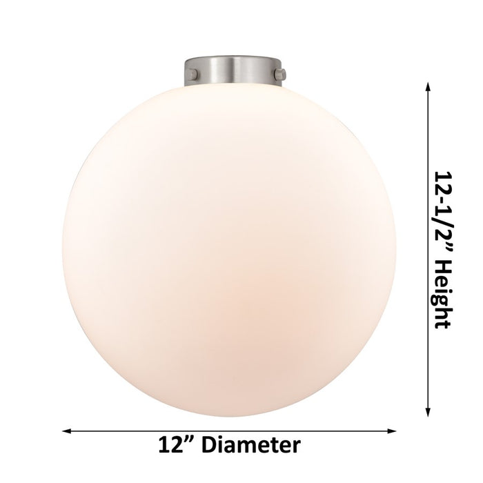 Innovations Caden Beacon 1Lt 12" Flush, Antique Brass/White