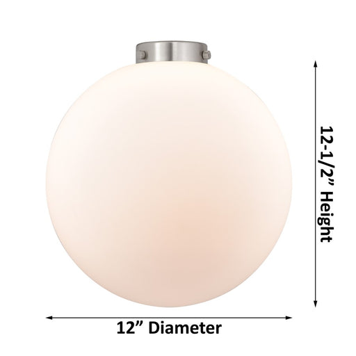 Innovations Caden Beacon 1Lt 12" LED Flush, Antique Brass/White