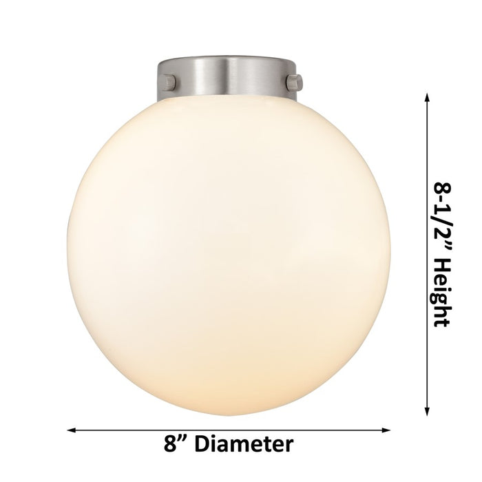 Innovations Caden Beacon 1Lt 8" LED Flush, Antique Brass/White