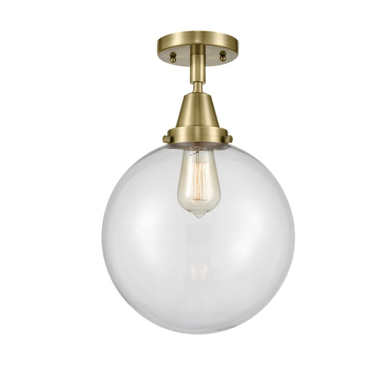 Innovations Caden Beacon 10" Flush Mount, AB/Clear - 447-1C-AB-G202-10