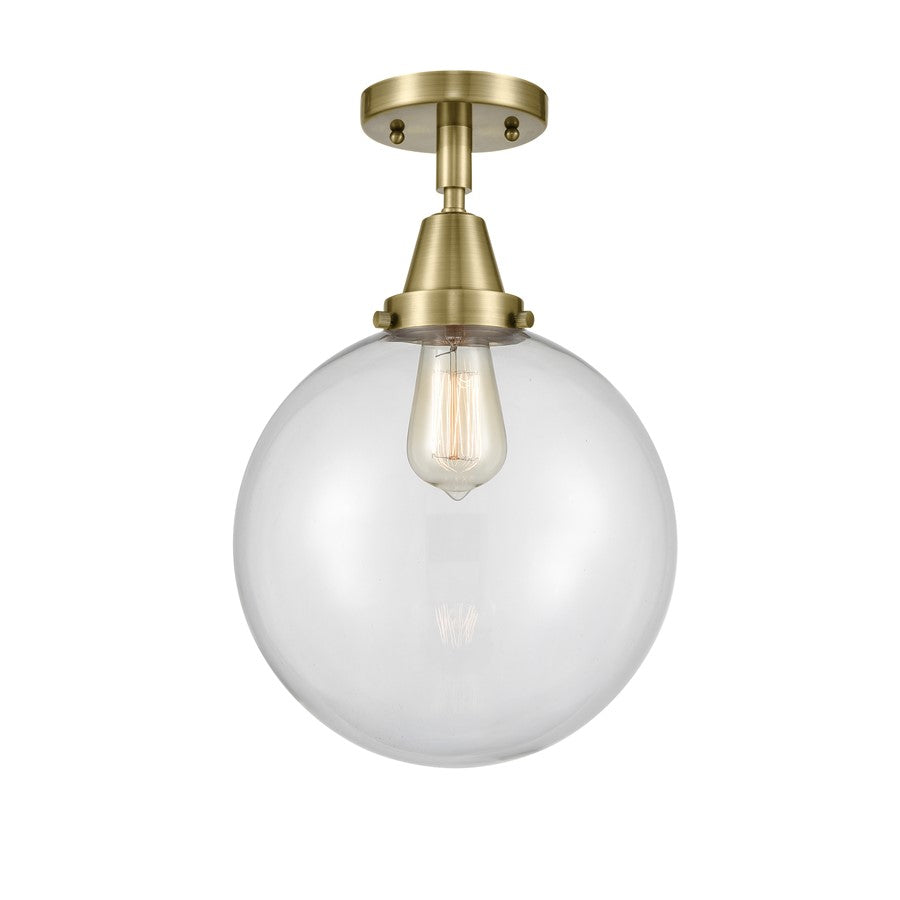 Innovations Caden Beacon 10" Flush Mount, AB/Clear - 447-1C-AB-G202-10