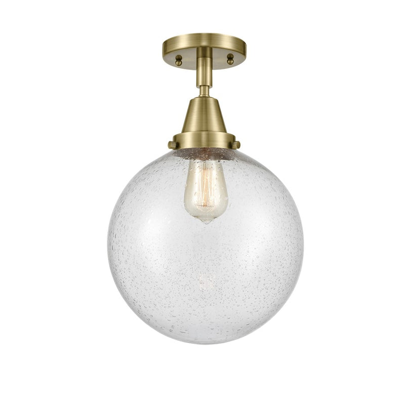 Innovations Caden Beacon 10" LED Flush Mount, AB/Seedy - 447-1C-AB-G204-10