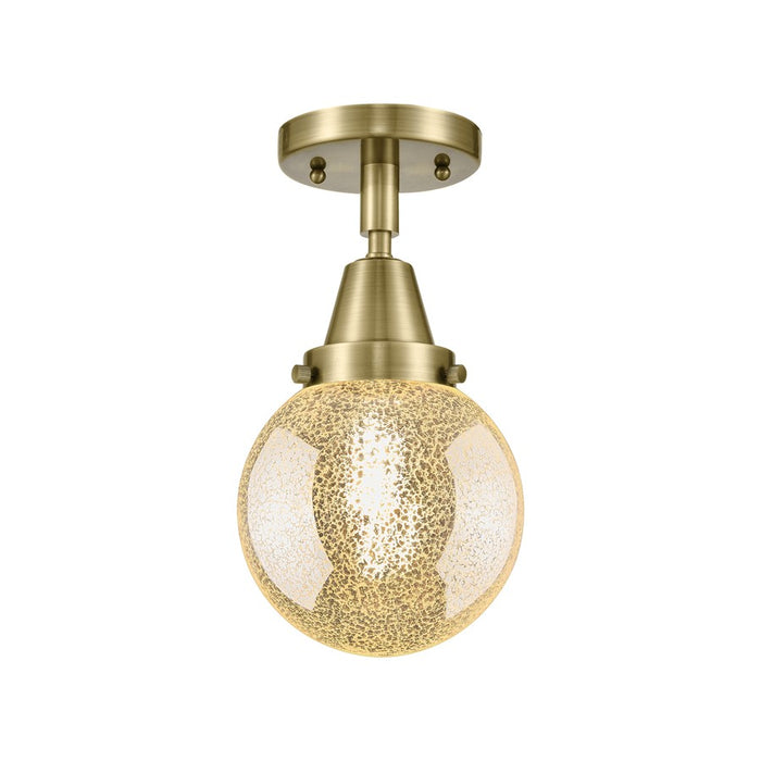 Innovations Caden Beacon 1Lt 6" Flush, Antique Brass/Mercury - 447-1C-AB-G208-6