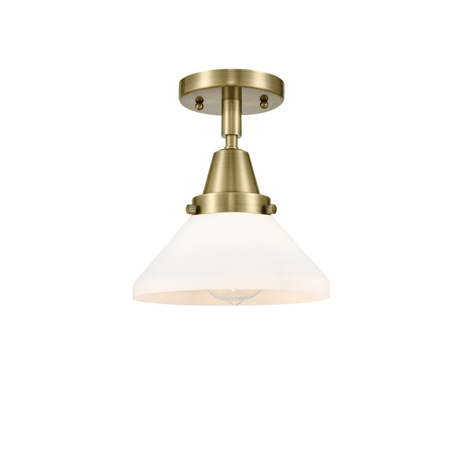 Innovations Caden 1 Light Flush Mount, Brass/Matte White - 447-1C-AB-G4471