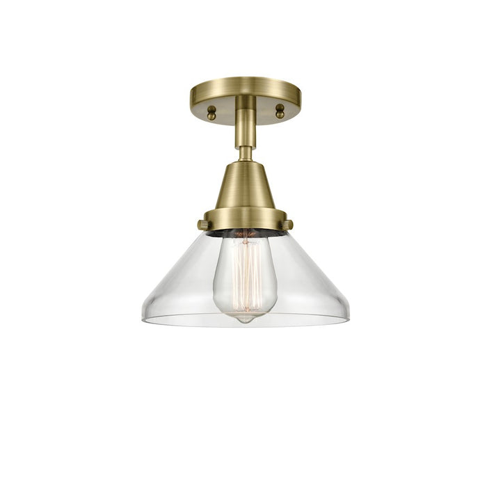 Innovations Caden 1 Light Flush Mount, Antique Brass/Clear - 447-1C-AB-G4472