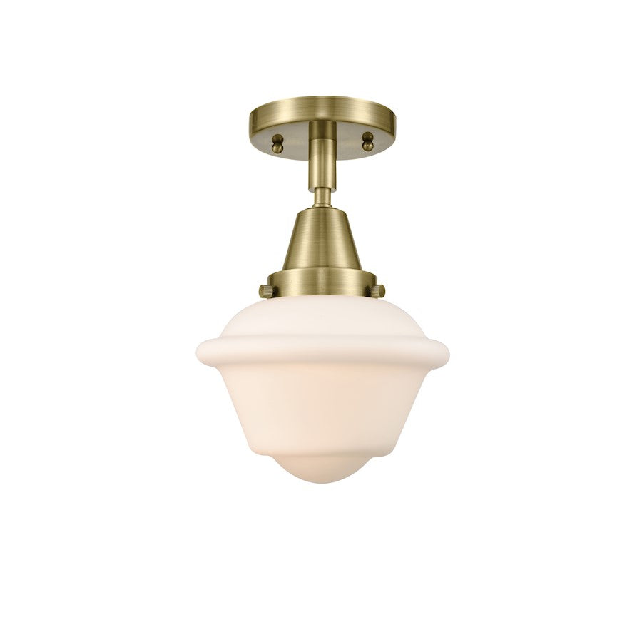 Innovations Oxford 1 Light Flush Mount, Brass/Matte White - 447-1C-AB-G531