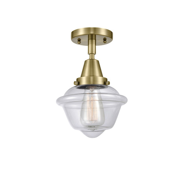 Innovations Oxford 1 Light Flush Mount, Antique Brass/Clear - 447-1C-AB-G532