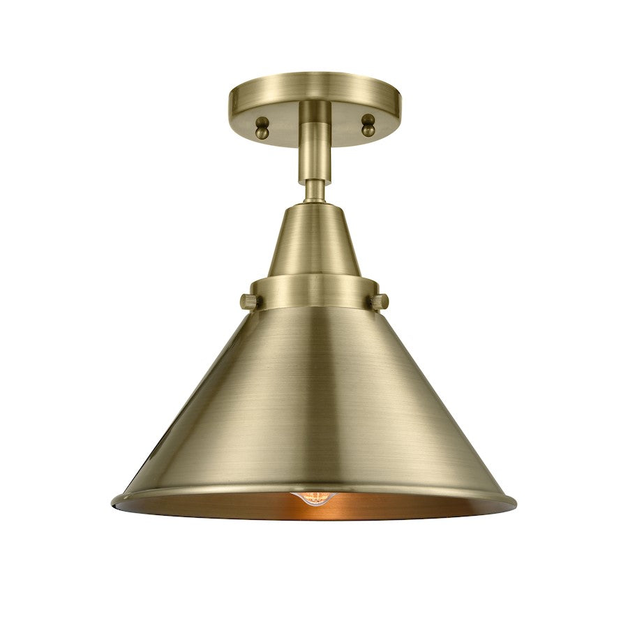 Innovations Briarcliff 1 Light Flush Mount, Antique Brass - 447-1C-AB-M10-AB