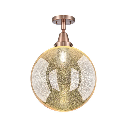 Innovations Caden Beacon 1Lt 12" Flush Mount, Copper/Mercury - 447-1C-AC-G208-12