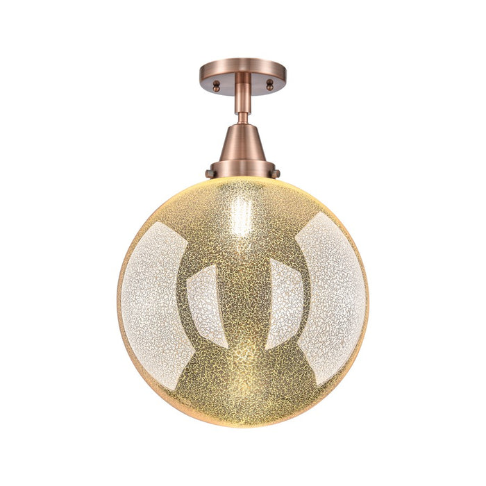 Innovations Caden Beacon 1Lt 12" Flush Mount, Copper/Mercury - 447-1C-AC-G208-12