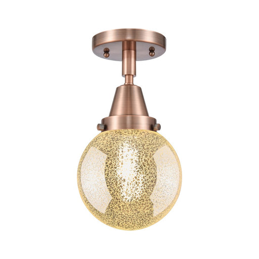 Innovations Caden Beacon 1Lt 6" Flush Mount, Copper/Mercury - 447-1C-AC-G208-6