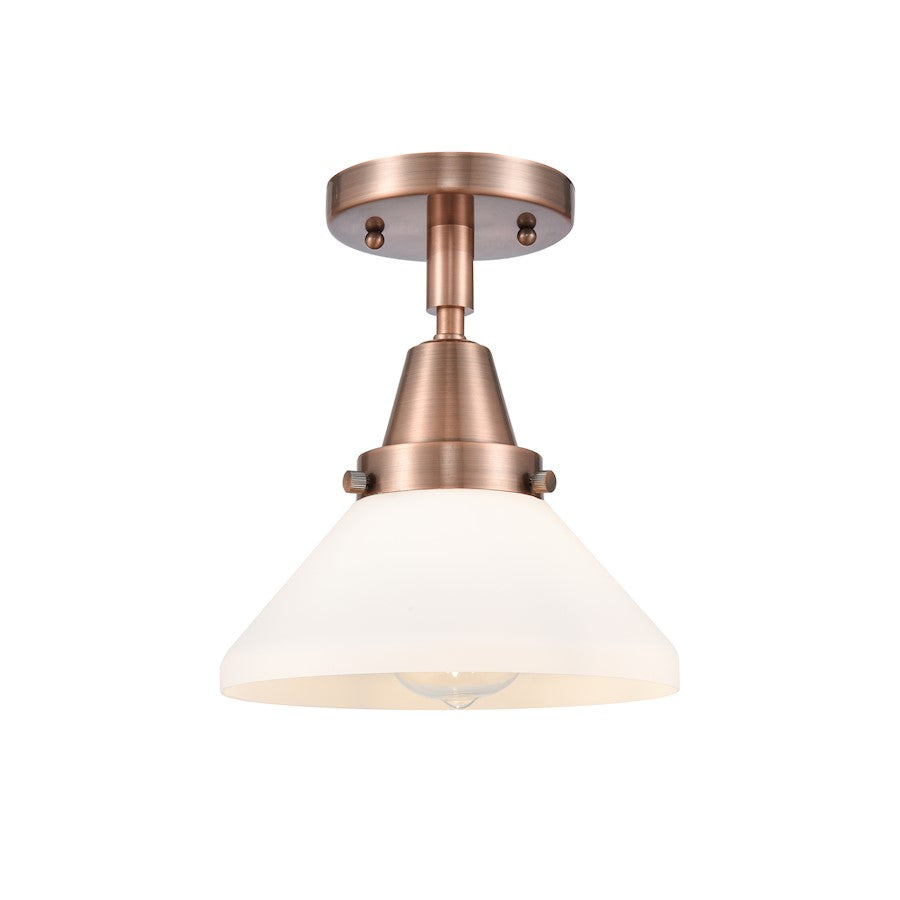 Innovations Caden 1 Light Flush Mount, Copper/Matte White - 447-1C-AC-G4471