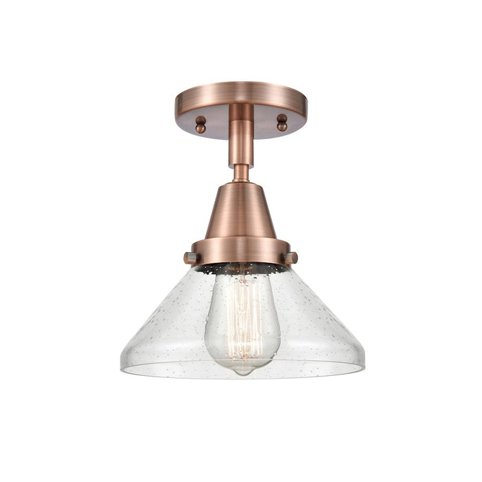 Innovations Caden 1 Light Flush Mount, Antique Copper/Seedy - 447-1C-AC-G4474