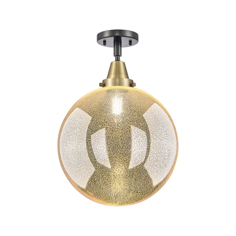 Innovations Caden Beacon 1Lt 12" Flush, Black Brass/Mercury - 447-1C-BAB-G208-12