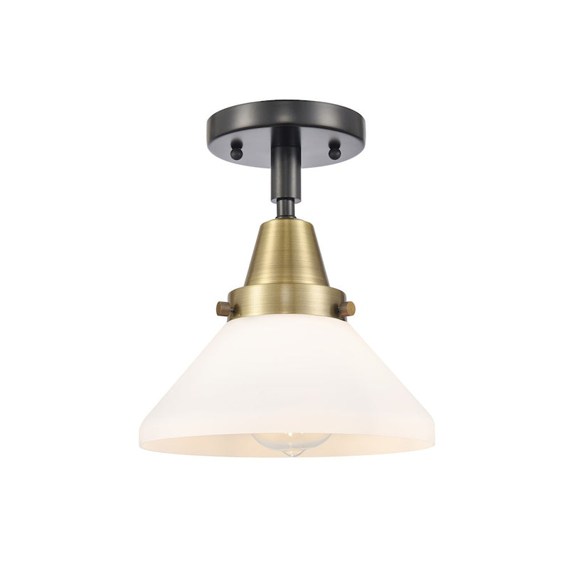 Innovations Caden 1-Lt Flush, Black Brass/Matte White - 447-1C-BAB-G4471