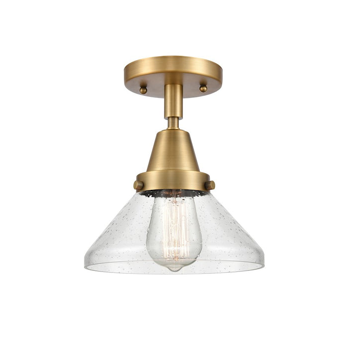 Innovations Caden 1 Light Flush Mount, Brushed Brass/Seedy - 447-1C-BB-G4474