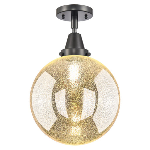 Innovations Caden Beacon 1Lt 10" Flush Mount, Black/Mercury - 447-1C-BK-G208-10