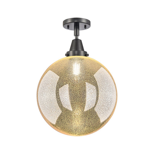 Innovations Caden Beacon 1Lt 12" Flush Mount, Black/Mercury - 447-1C-BK-G208-12