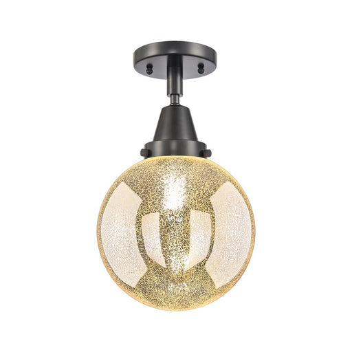 Innovations Caden Beacon 1Lt 8" Flush Mount, Black/Mercury - 447-1C-BK-G208-8