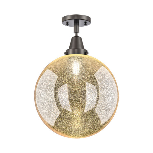 Innovations Caden Beacon 1Lt 12" Flush Mount, Bronze/Mercury - 447-1C-OB-G208-12