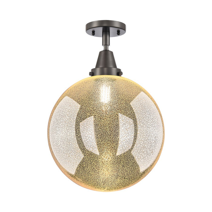 Innovations Caden Beacon 1Lt 12" Flush Mount, Bronze/Mercury - 447-1C-OB-G208-12