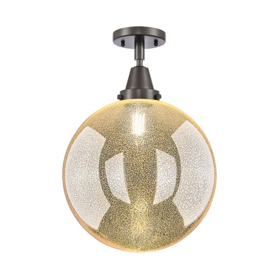 Innovations Caden Beacon 1Lt 12" Flush Mount, Bronze/Mercury - 447-1C-OB-G208-12