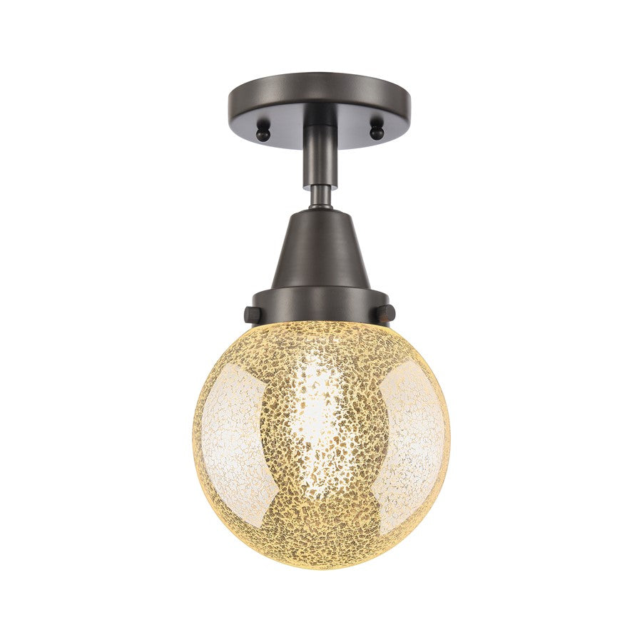 Innovations Caden Beacon 1Lt 6" Flush, Oiled Bronze/Mercury - 447-1C-OB-G208-6