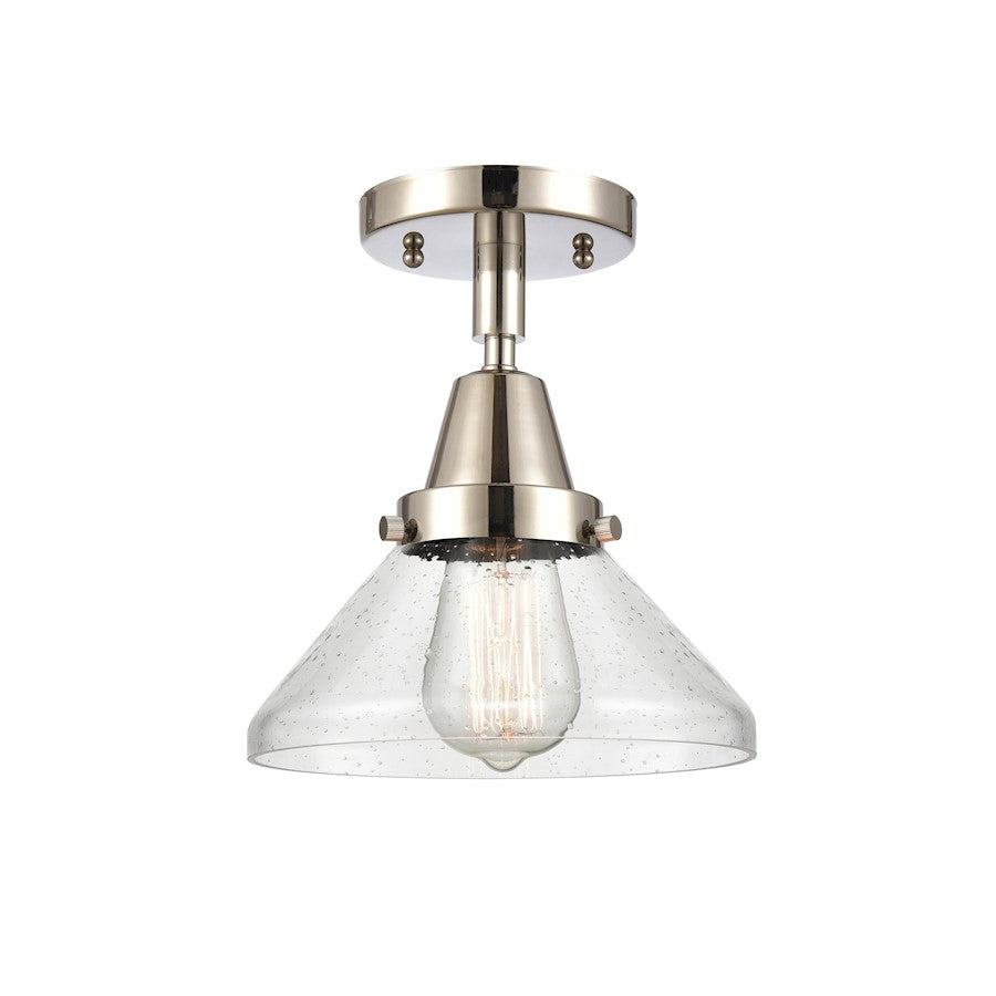 Innovations Caden 1 Light Flush Mount, Polished Nickel/Seedy - 447-1C-PN-G4474