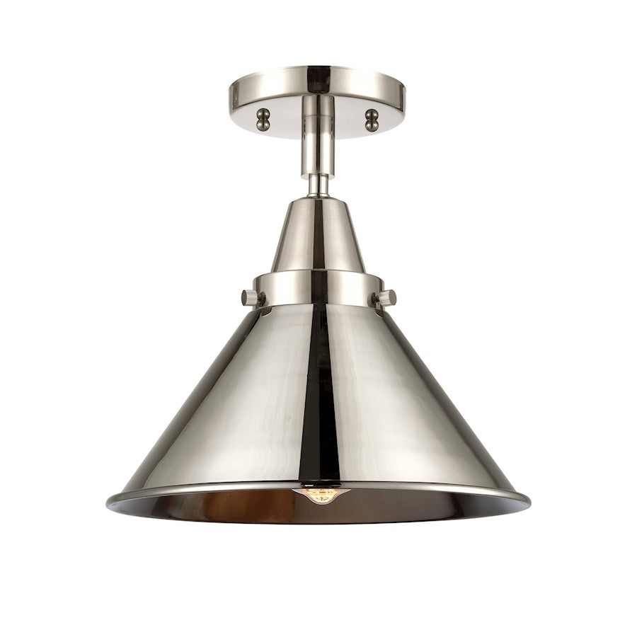 Innovations Briarcliff 1 Light Flush Mount, Polished Nickel - 447-1C-PN-M10-PN