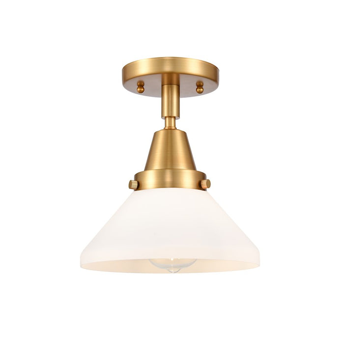 Innovations Caden 1 Light Flush Mount, Satin Gold/Matte White - 447-1C-SG-G4471