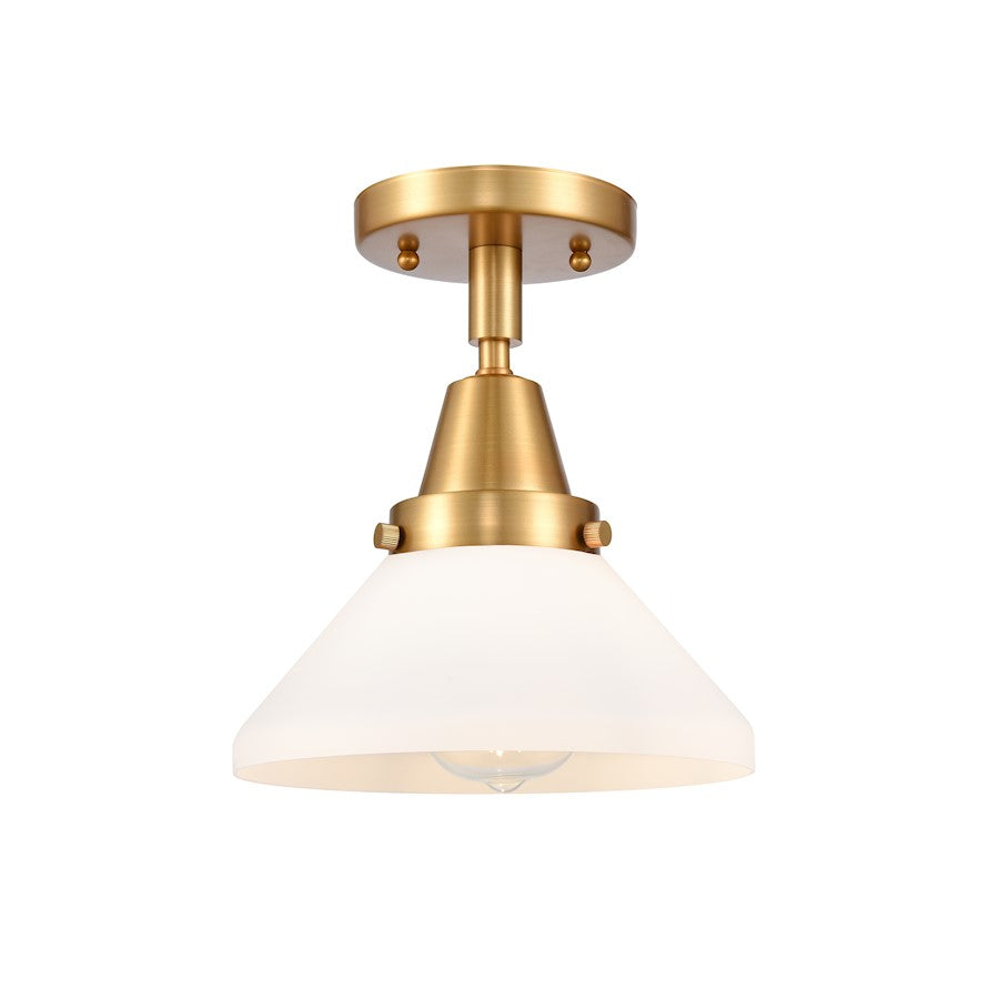 Innovations Caden 1 Light Flush Mount, Satin Gold/Matte White - 447-1C-SG-G4471