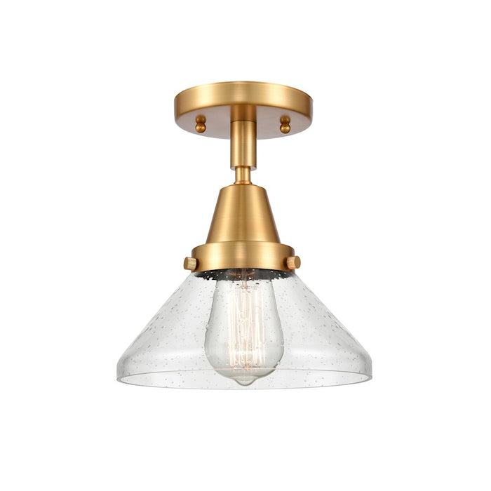 Innovations Caden 1 Light Flush Mount, Satin Gold/Seedy - 447-1C-SG-G4474