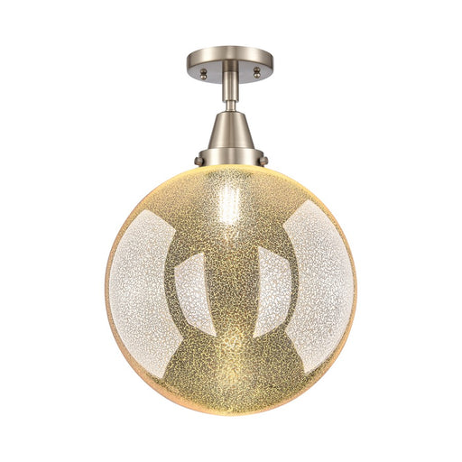 Innovations Caden Beacon 1Lt 12" Flush, Satin Nickel/Mercury - 447-1C-SN-G208-12