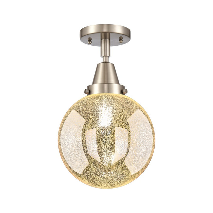 Innovations Caden Beacon 1Lt 8" Flush, Satin Nickel/Mercury - 447-1C-SN-G208-8