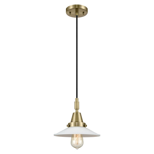 Innovations Caden 1Lt 9" Cord Mini Pendant, Antique Brass/White - 447-1P-AB-G1