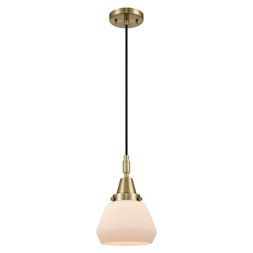 Innovations Caden Fulton 7" Cord Mini Pendant, AB/White - 447-1P-AB-G171