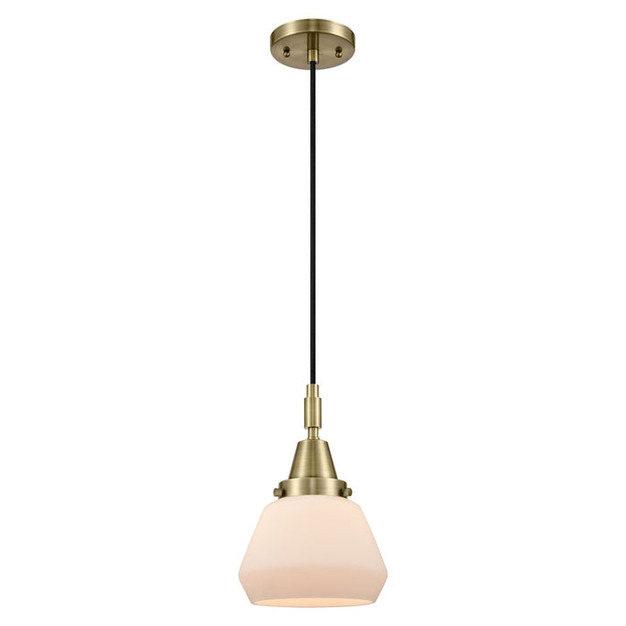 Innovations Caden Fulton 7" Cord Mini Pendant, AB/White - 447-1P-AB-G171