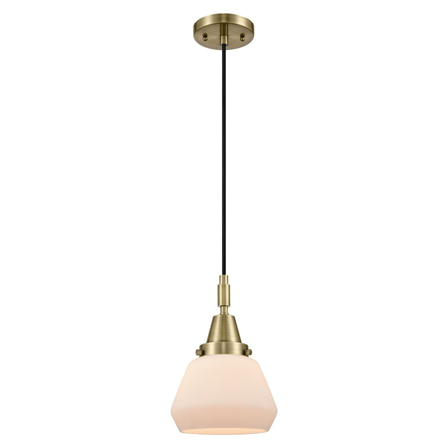 Innovations Caden Fulton 7" Cord Mini Pendant, AB/White - 447-1P-AB-G171