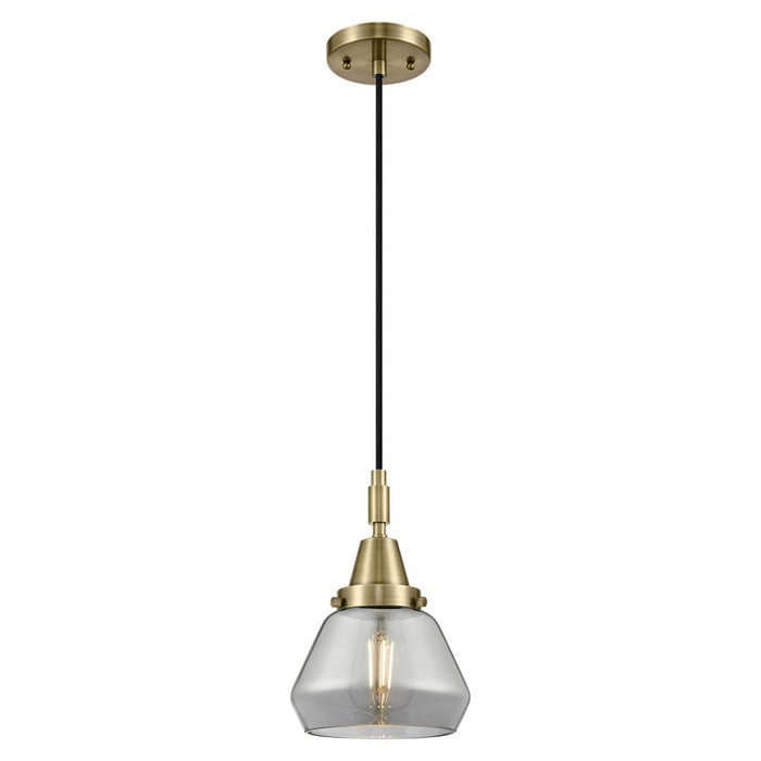 Innovations Caden Fulton 7" Cord Mini Pendant, AB/Smoke - 447-1P-AB-G173