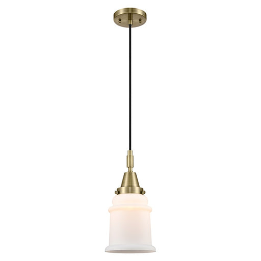 Innovations Caden Canton 6" Cord Mini Pendant, AB/White - 447-1P-AB-G181