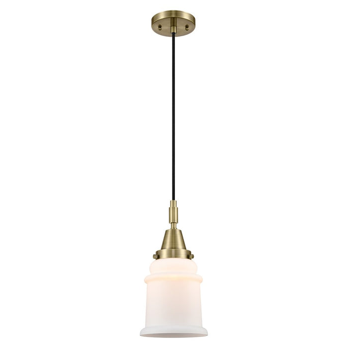 Innovations Caden Canton 6" Cord Mini Pendant, AB/White - 447-1P-AB-G181
