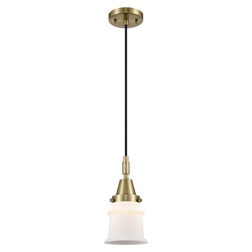 Innovations Caden Canton 5" Cord Mini Pendant, AB/White - 447-1P-AB-G181S