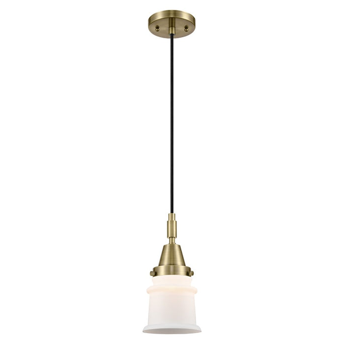 Innovations Caden Canton 5" Cord Mini Pendant, AB/White - 447-1P-AB-G181S