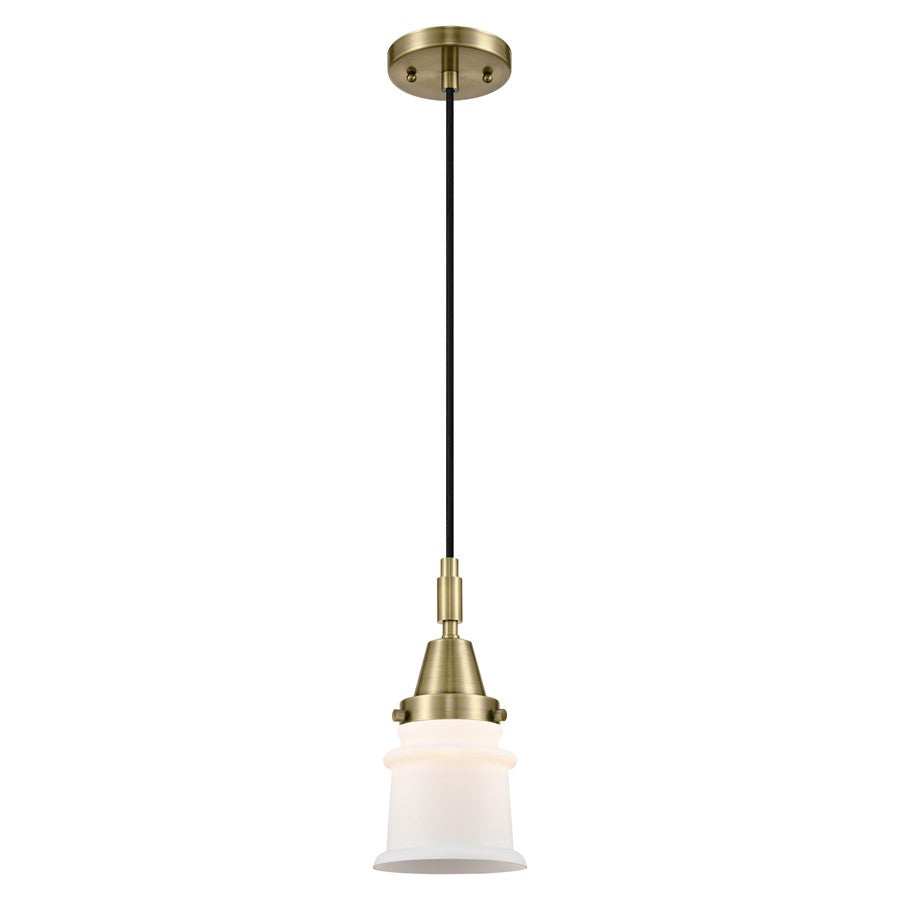 Innovations Caden Canton 5" Cord Mini Pendant, AB/White - 447-1P-AB-G181S