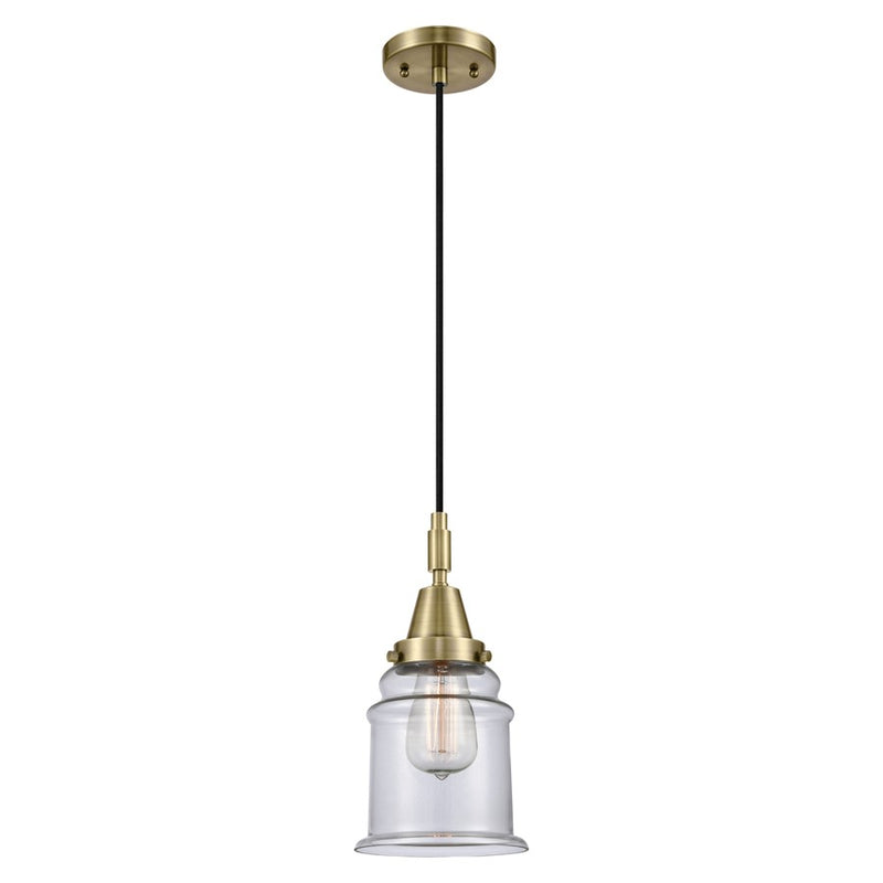 Innovations Caden Canton 6" Cord Mini Pendant, AB/Clear - 447-1P-AB-G182