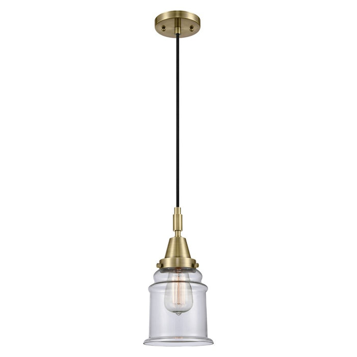 Innovations Caden Canton 6" Cord Mini Pendant, AB/Clear - 447-1P-AB-G182