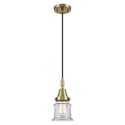 Innovations Caden Canton 5" Cord Mini Pendant, AB/Clear - 447-1P-AB-G182S