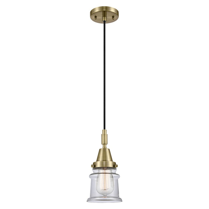 Innovations Caden Canton 5" Cord Mini Pendant, AB/Clear - 447-1P-AB-G182S