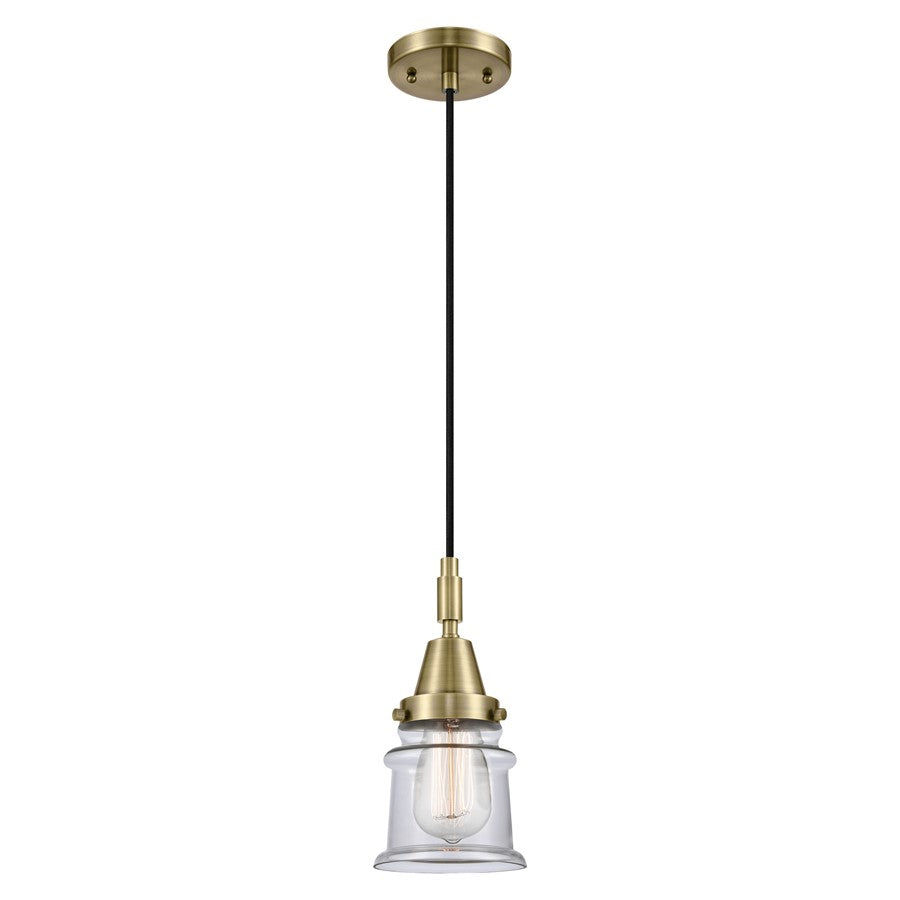 Innovations Caden Canton 5" Cord Mini Pendant, AB/Clear - 447-1P-AB-G182S